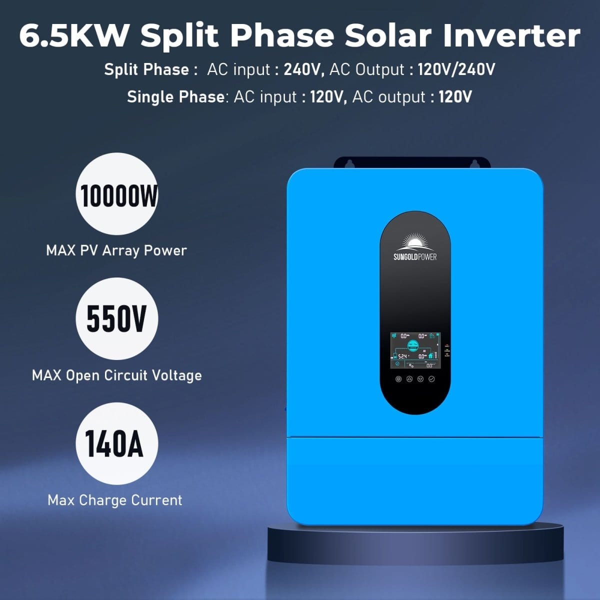 SunGoldPower 13,000W 48V Solar Charge Inverter Split Phase + WiFi Monitor (2 Units Parallel)