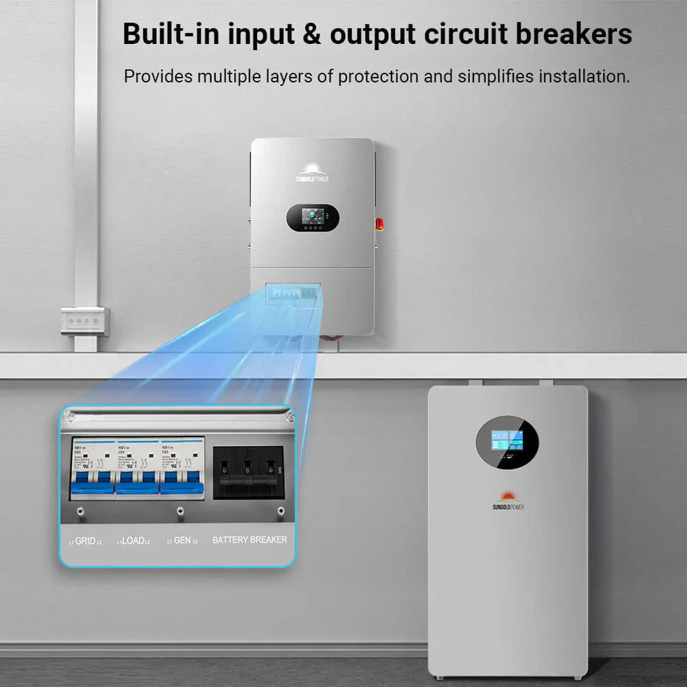 SunGoldPower 12 kW All-In-One Off-Grid Solar Inverter FR12K-B 48 V Split-Phase 120/240 V Pure Sine Wave