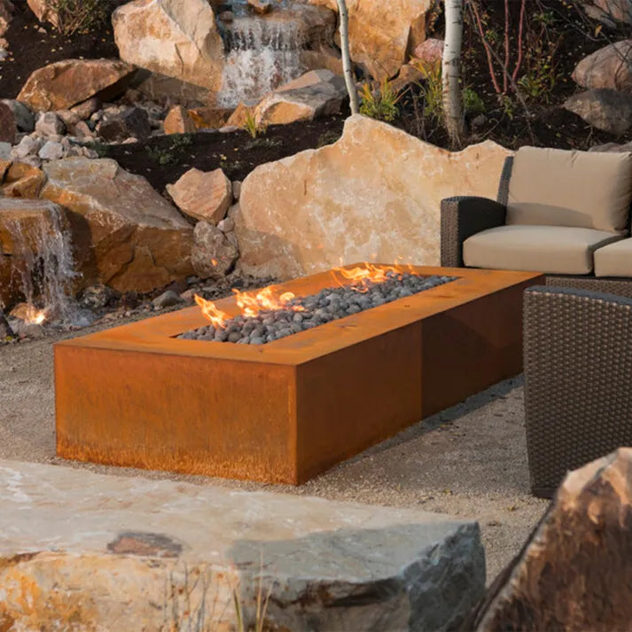 HearthArtSinn Volcano 15 Outdoor Stainless Gas Fireplace Steel Fire Pit