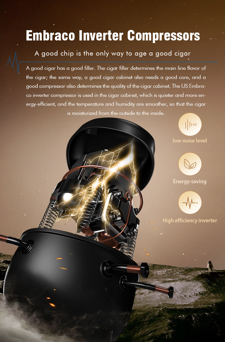 Raching MON5800A Premium Electronic Cigar Humidor with Ammonia Removal | 3000 Cigars