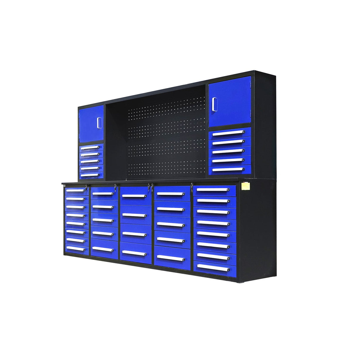 Chery Industrial 10ft Workbench Cabinet (40 Drawers, 2 Cabinets & 1 Pegboard)