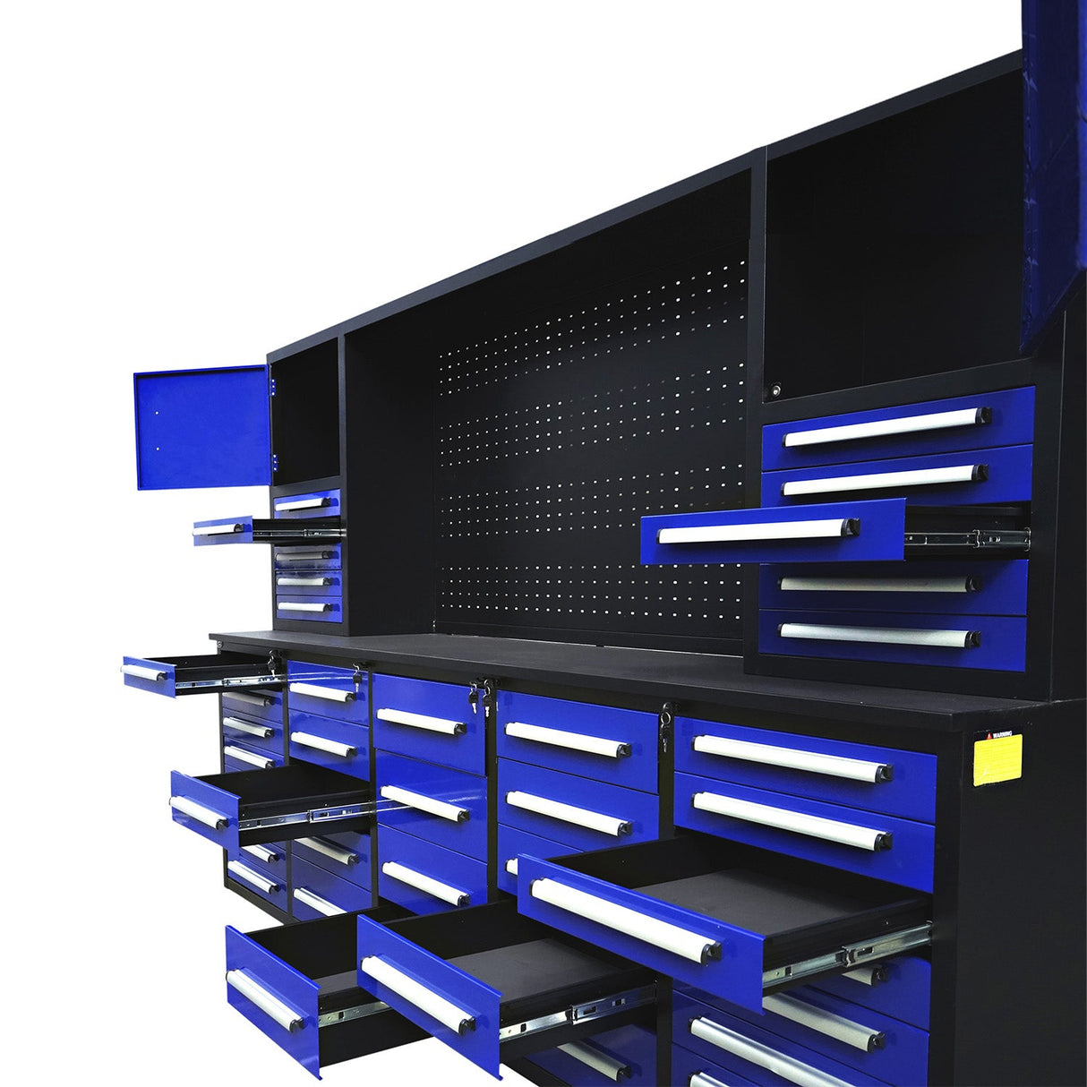 Chery Industrial 10ft Workbench Cabinet (40 Drawers, 2 Cabinets & 1 Pegboard)