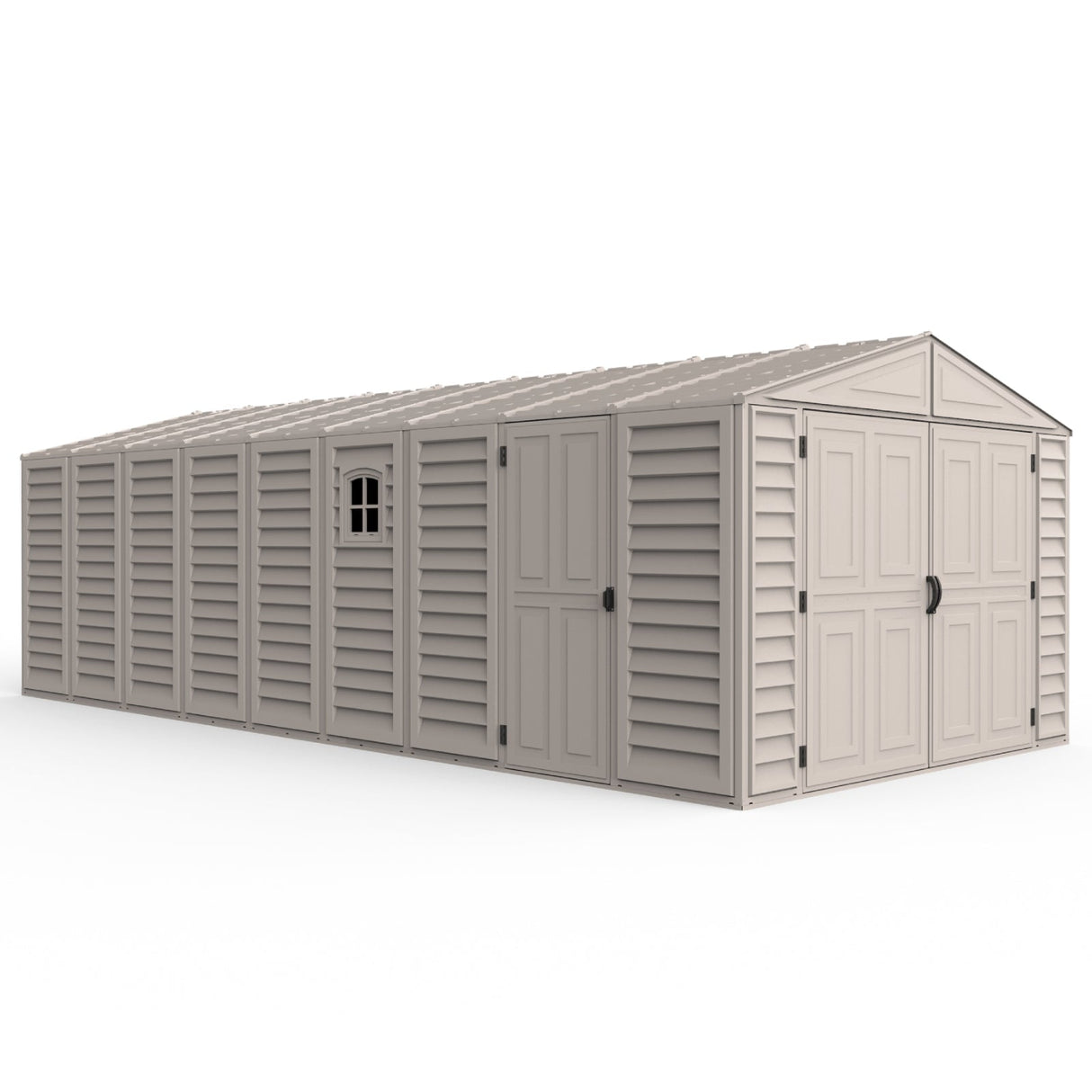 Chery Industrial Duramax 10.5’ x 23’ Vinyl Garage with Foundation, 2 Windows & Side Doors Vinyl Storage Shed 15326