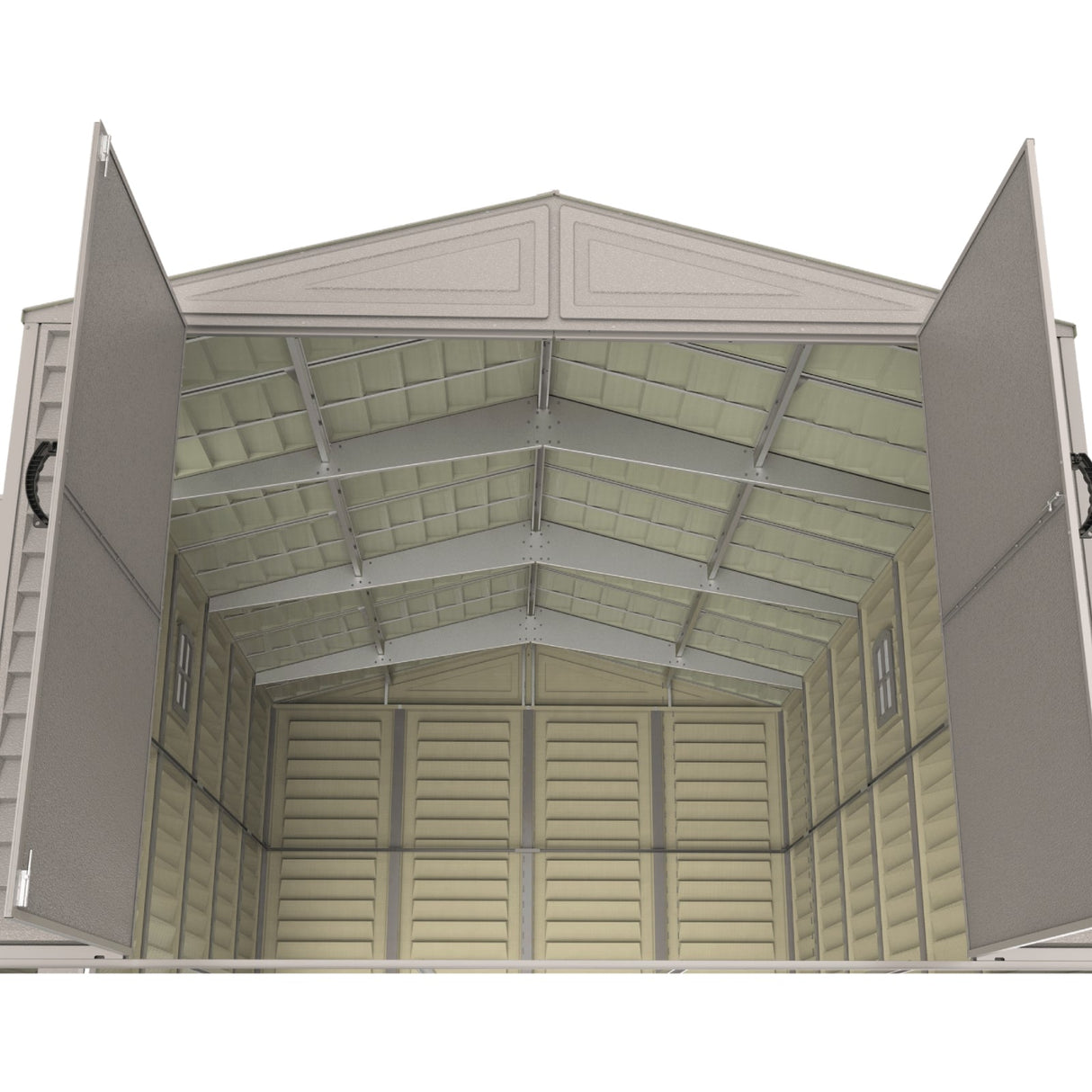 Chery Industrial Duramax 10.5’ x 23’ Vinyl Garage with Foundation, 2 Windows & Side Doors Vinyl Storage Shed 15326