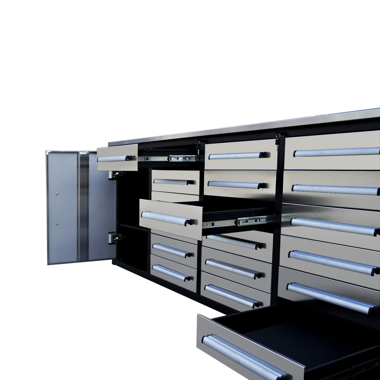 Chery Industrial 10ft Garage Storage Cabinet with 18 Drawers & 2 Cabinets