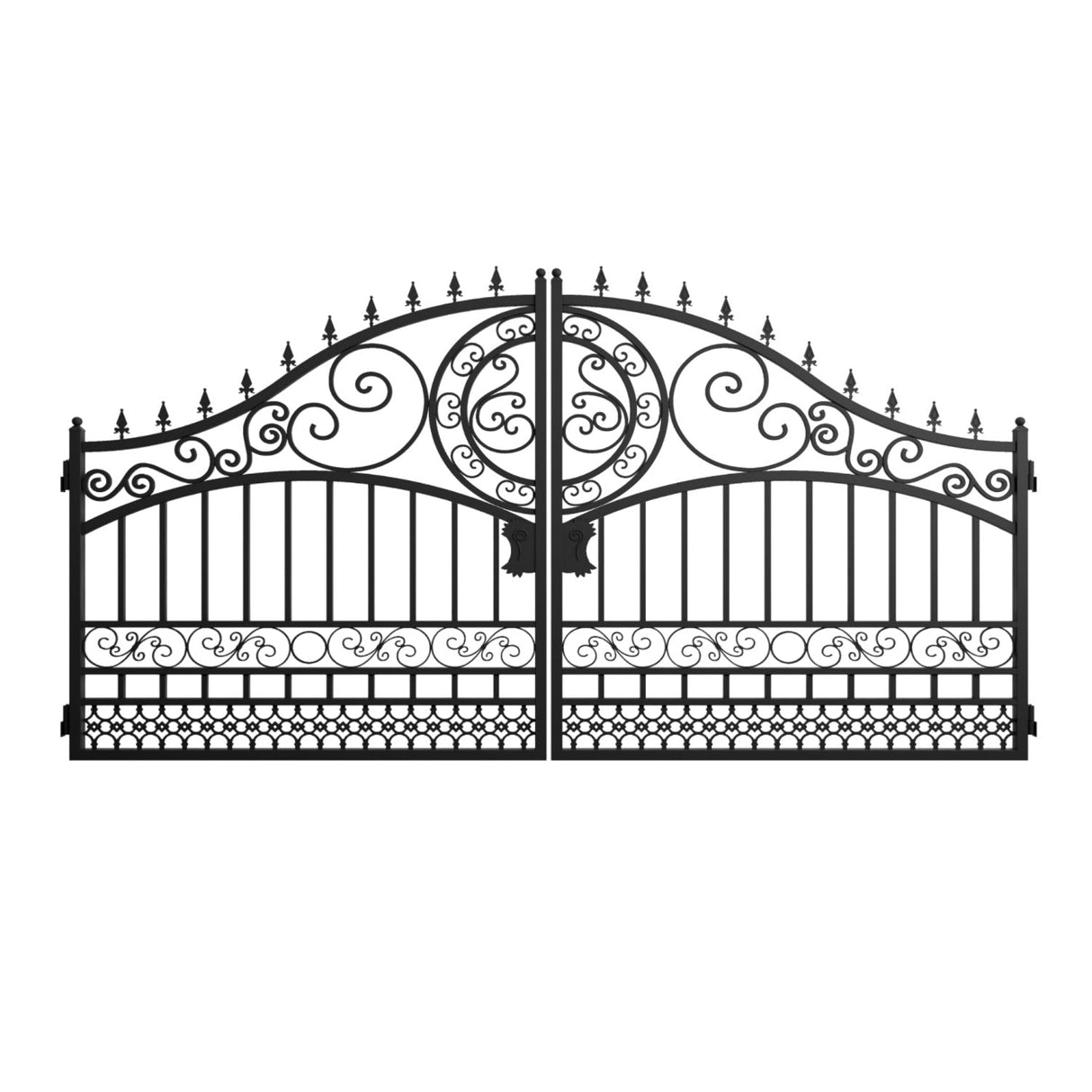 Chery Industrial 14x8 ft Steel Dual Swing Driveway Gate-European Style