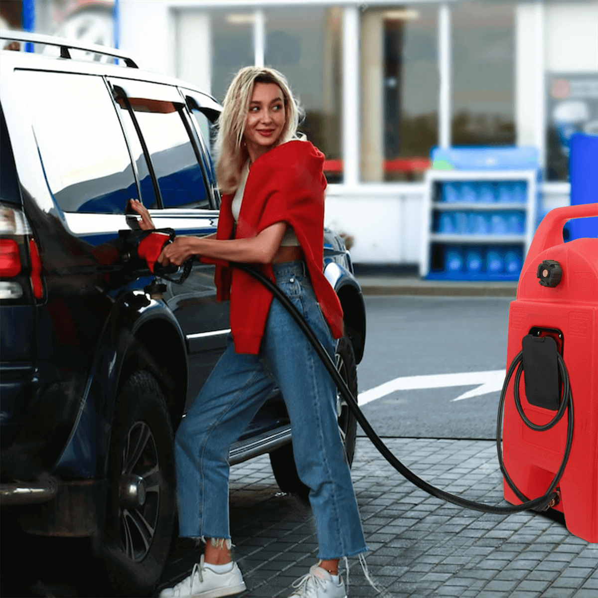 Chery Industrial 34 Gallon Gas Caddy With Wheels, Fuel Storage Tank