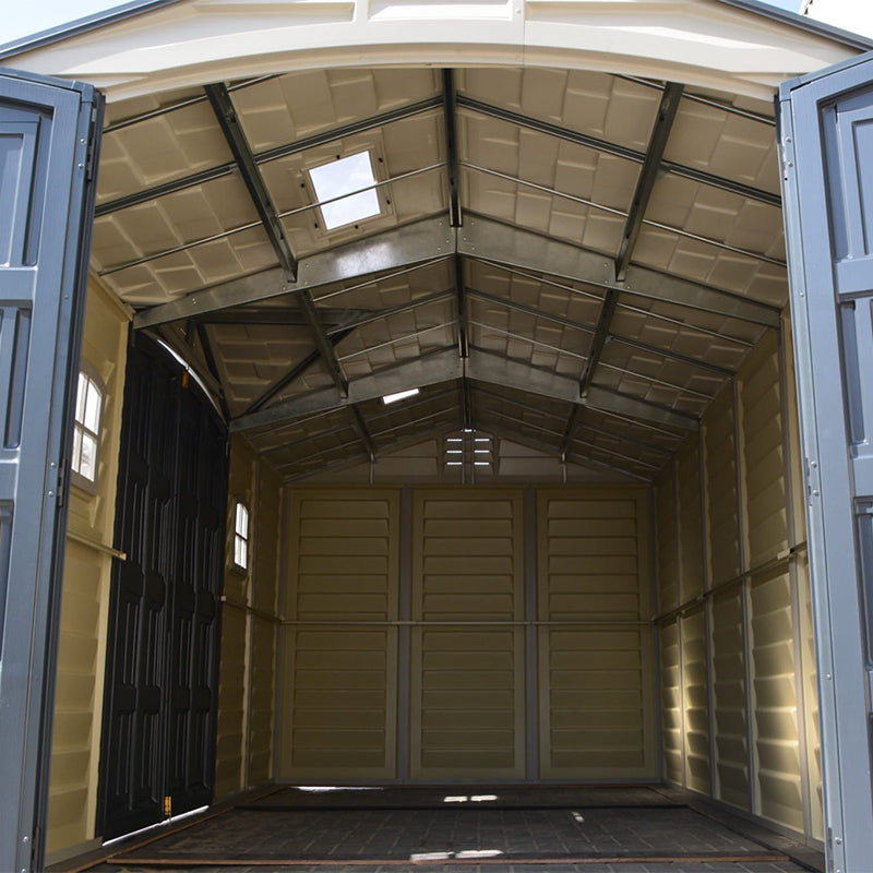 Chery Industrial Duramax 15.8’ Apex‑Pro Vinyl Storage Shed with Foundation Kit