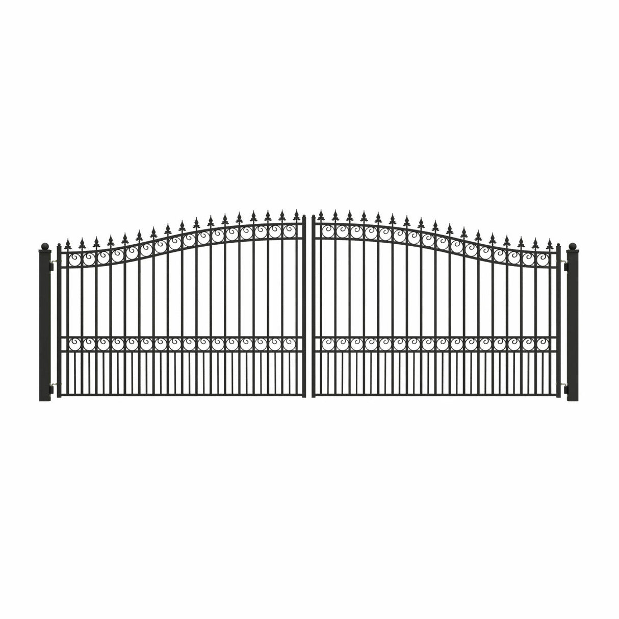 Chery Industrial 18’ x 6’ Steel Dual Swing Driveway Gate London‑Style