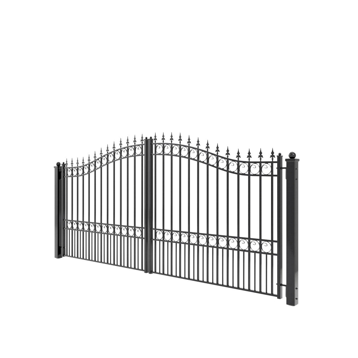 Chery Industrial 18’ x 6’ Steel Dual Swing Driveway Gate London‑Style