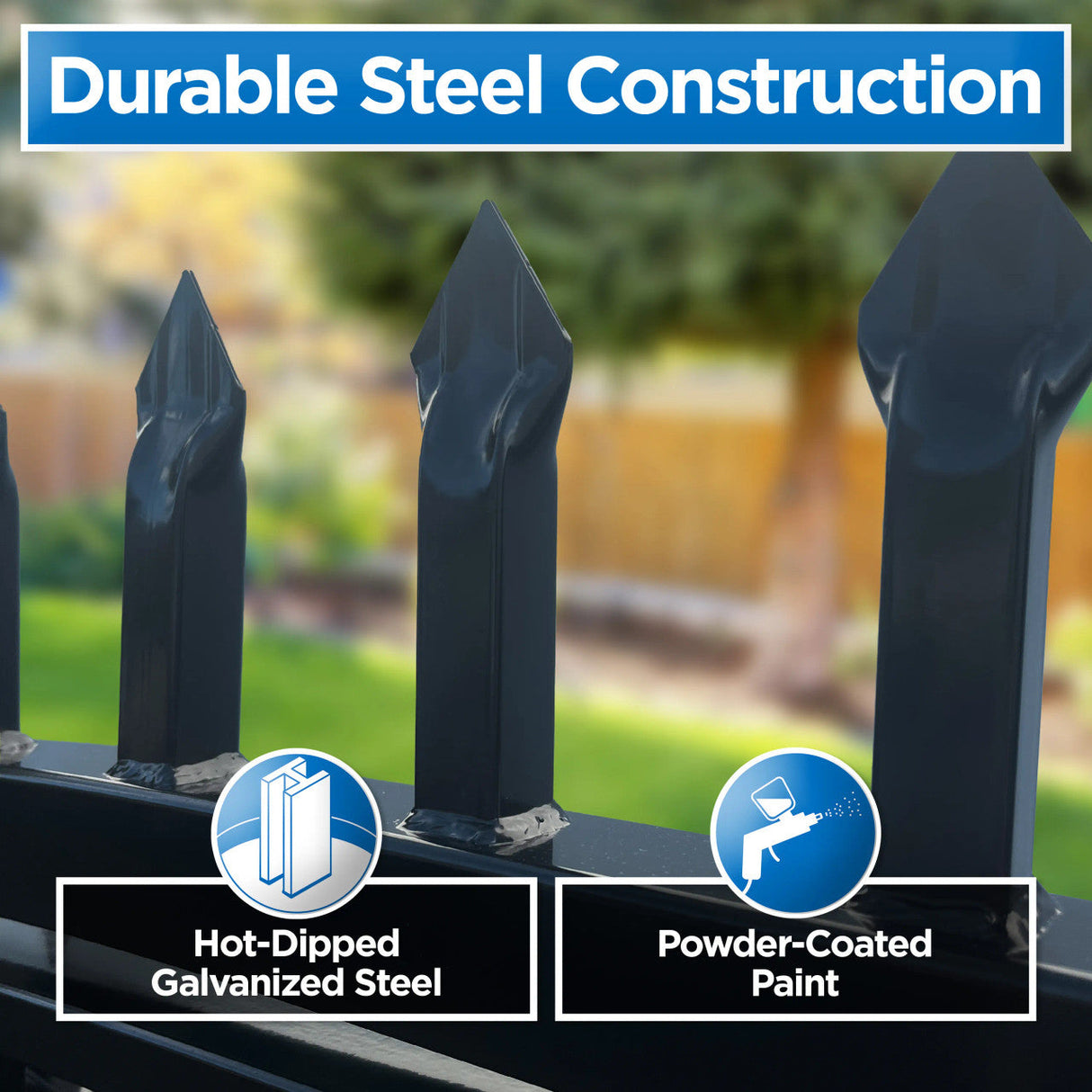 Chery Industrial 16’ x 7’ Steel Dual Swing Driveway Gate with Built‑In Pedestrian Door