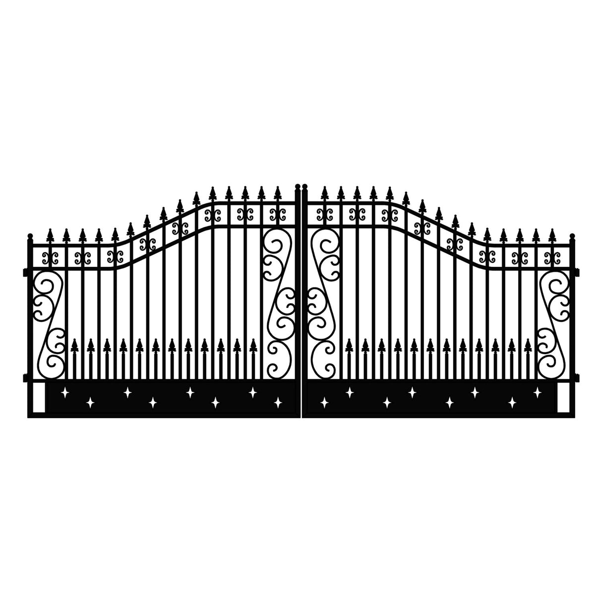 Chery Industrial 18x8 ft Steel Dual Swing Driveway Gate