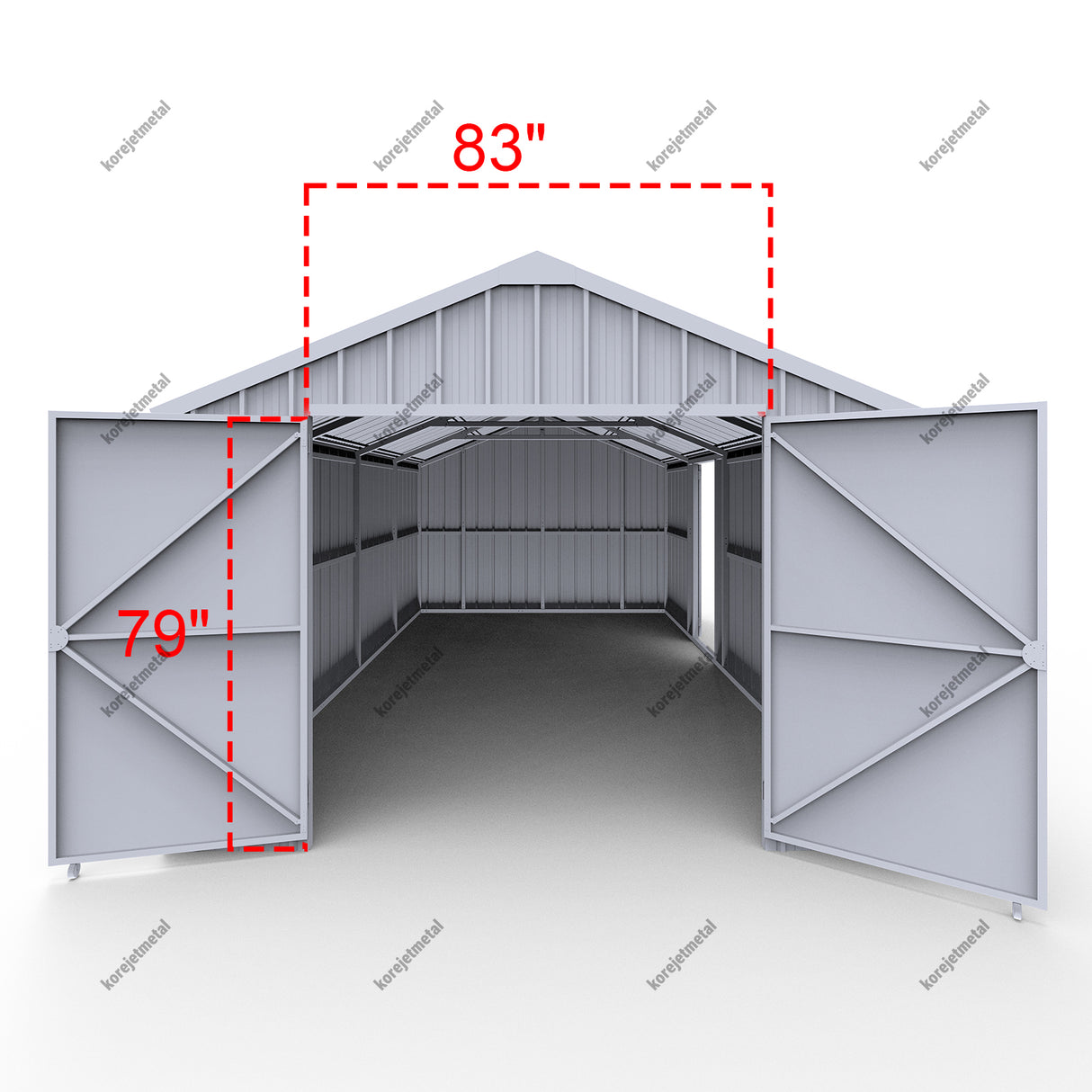 12FT × 20FT Single Garage Metal Shed Double Door Outdoor Storage Unit