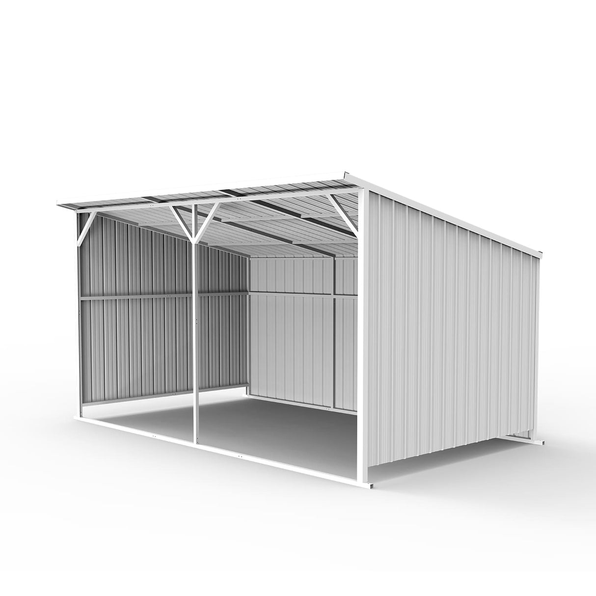20FT × 12FT Livestock Metal Shed Heavy‑Duty Steel Shelter with Skid Base K1912