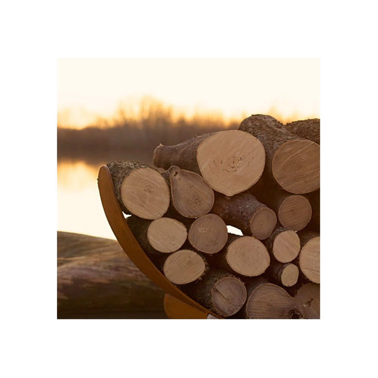 Fire Pit Art Crescent Log Wood Rack - Carbon Steel