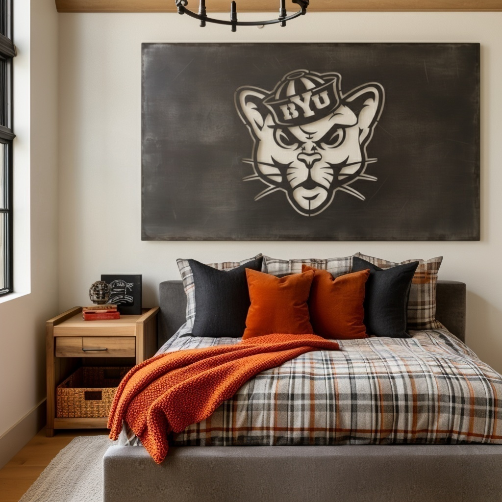 The BYU Cat- Metal Wall Art - Landscape Slate