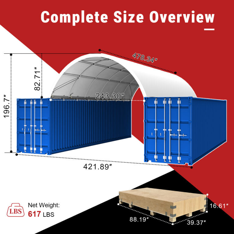Single Truss Arch Storage Shelter 35.2′ × 39.9′ × 16.4′