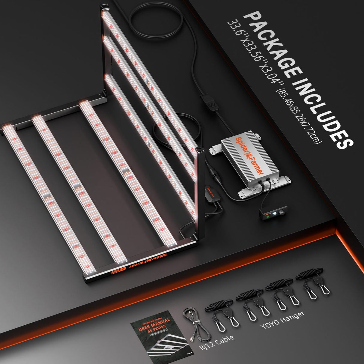 Spider Farmer SE5000 480 Watt LED Grow Light Samsung LM301H EVO Dimmable High Yields for 4x4FT