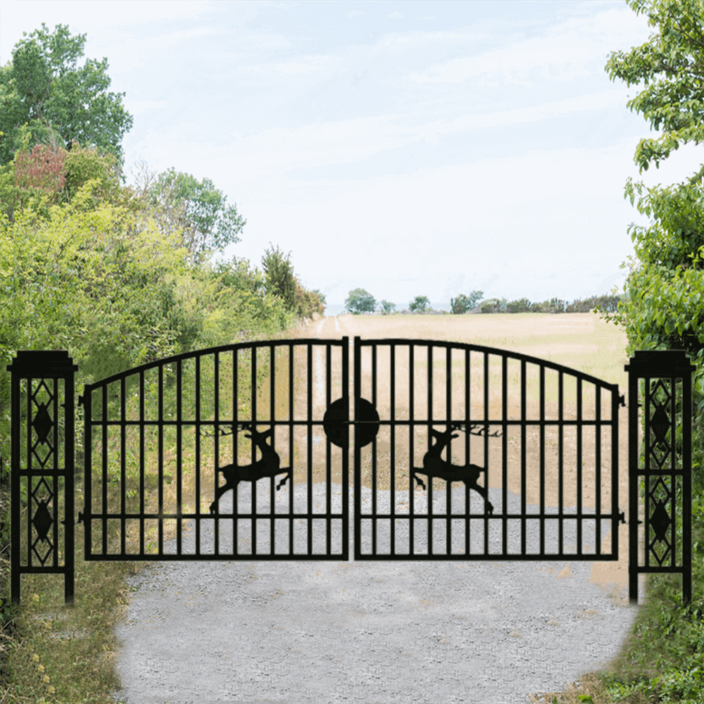 Chery Industrial 20ft Wrought Steel Garden Driveway Gate with Post