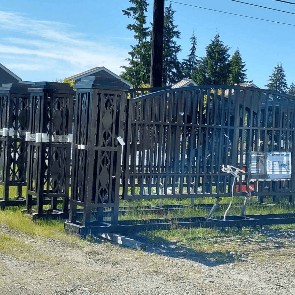 Chery Industrial 20ft Wrought Steel Garden Driveway Gate with Post