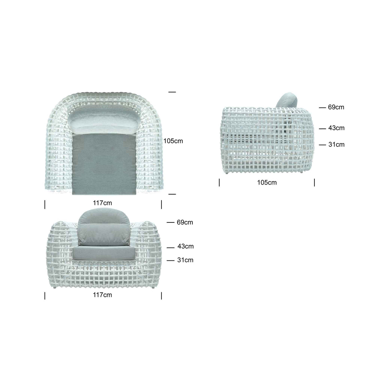 Skyline Design Dynasty Armchair with Sunbrella Cushion