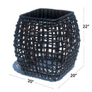 Skyline Design Dynasty Side Table with Glass