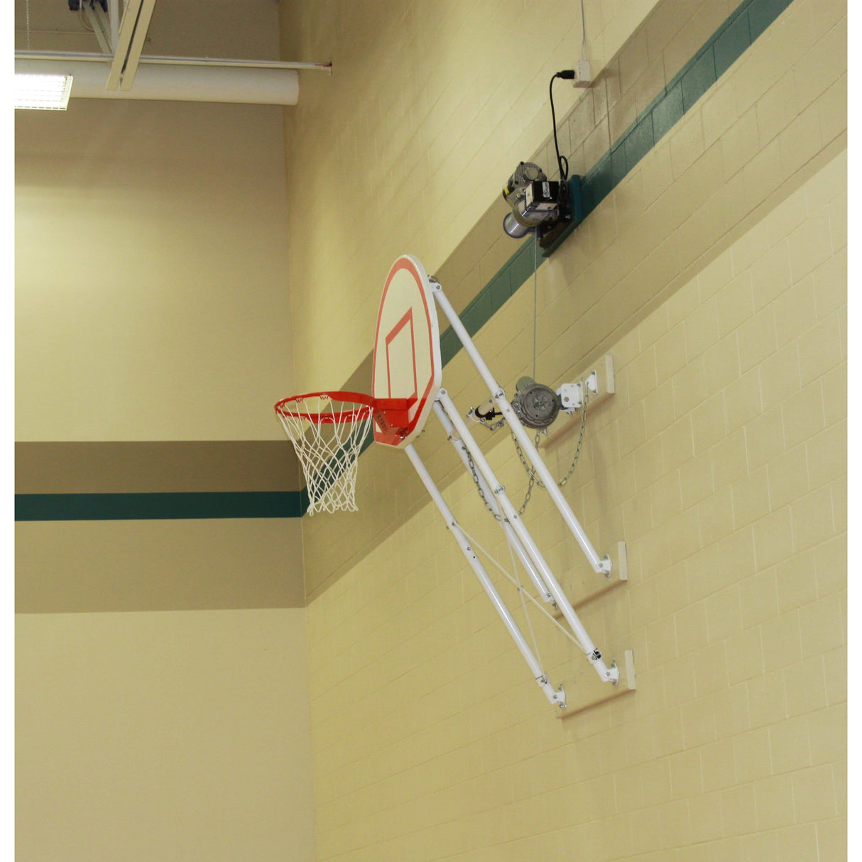 Gared Corner Mount Fold-Up Wall Mount Backstop 4′ – 6′ Adjustable Basketball Backstop 2400-4060A