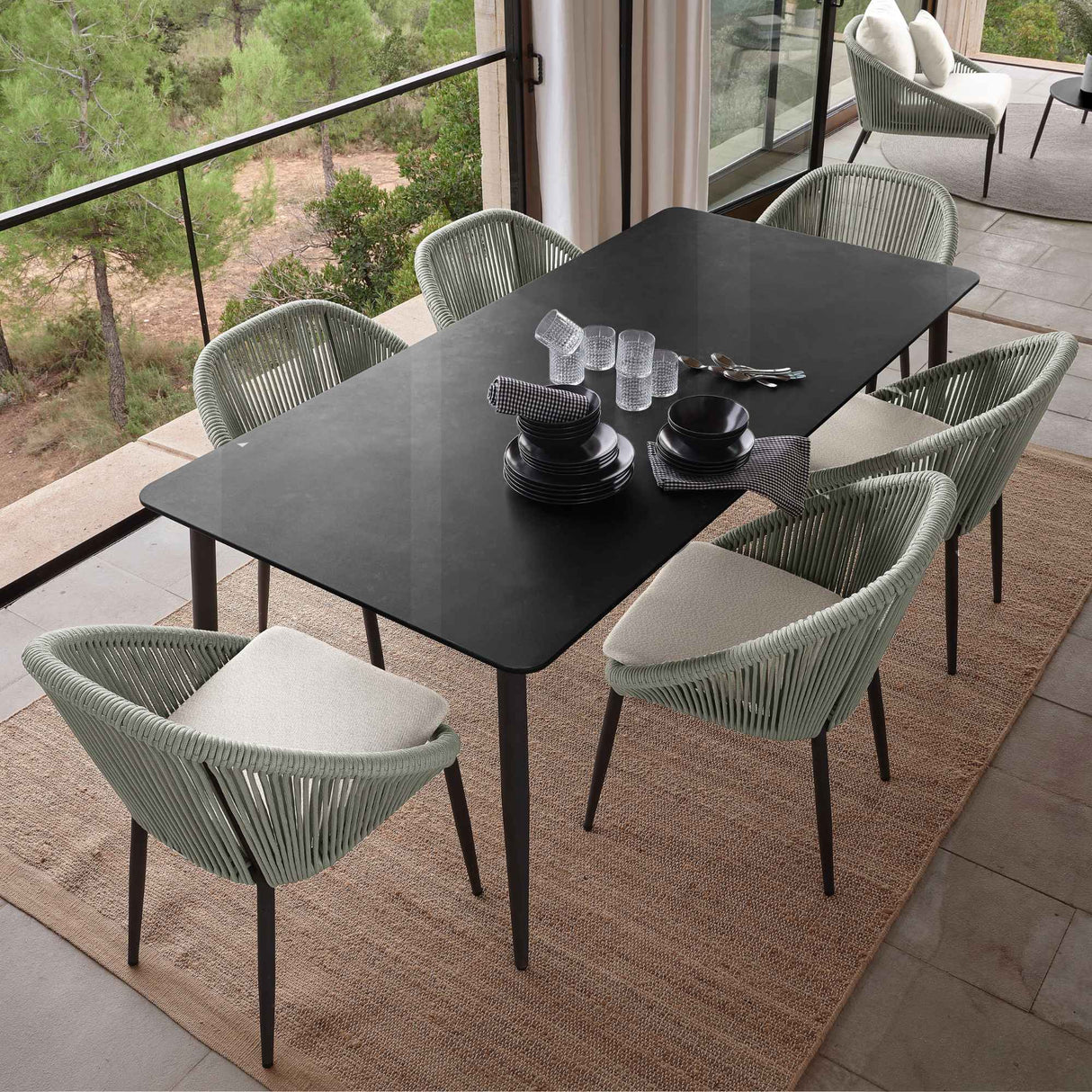 Skyline Design Rodona 7-Piece Rectangular Dining Set with Sunbrella Cushions