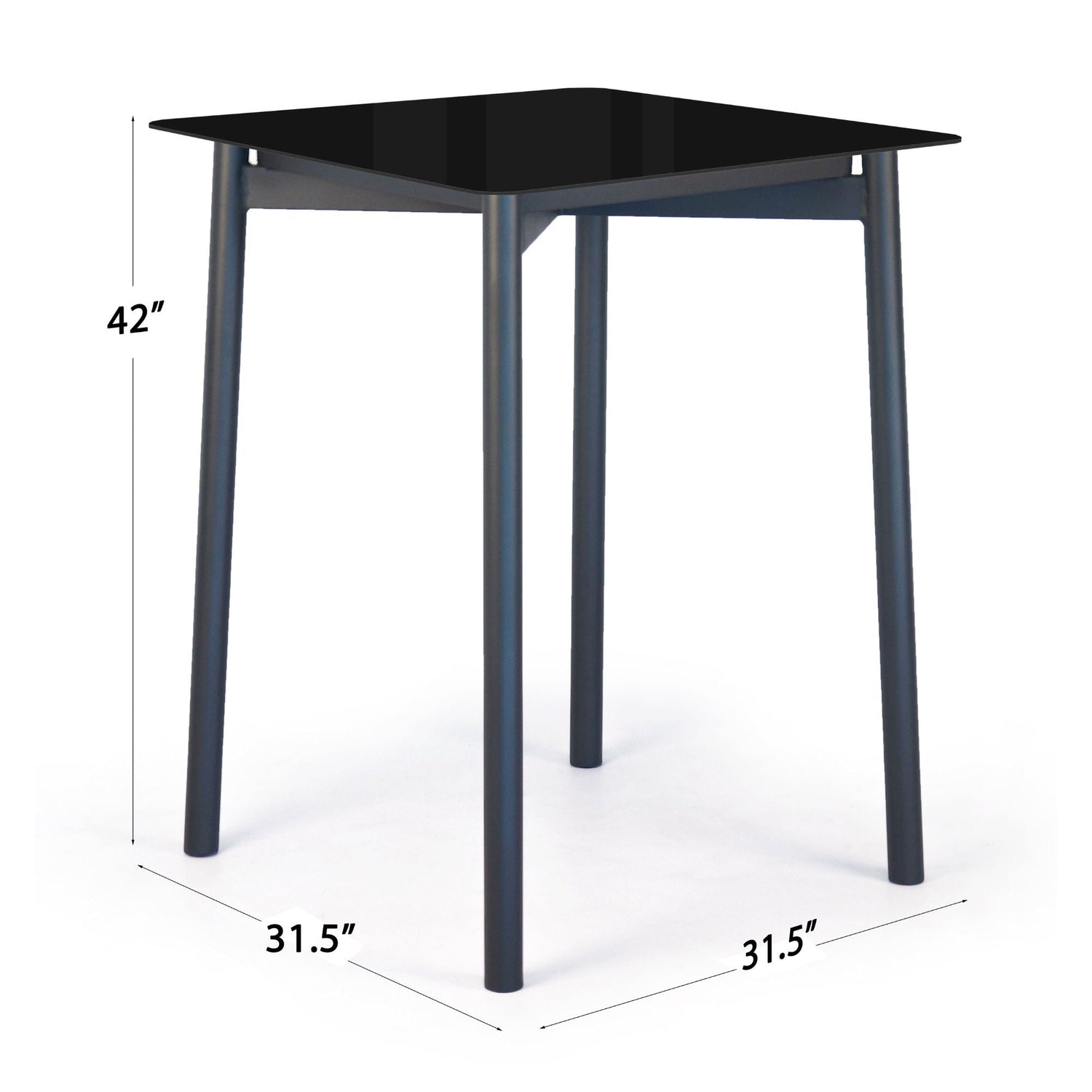 Skyline Design Boston Square Pub Table with Glass
