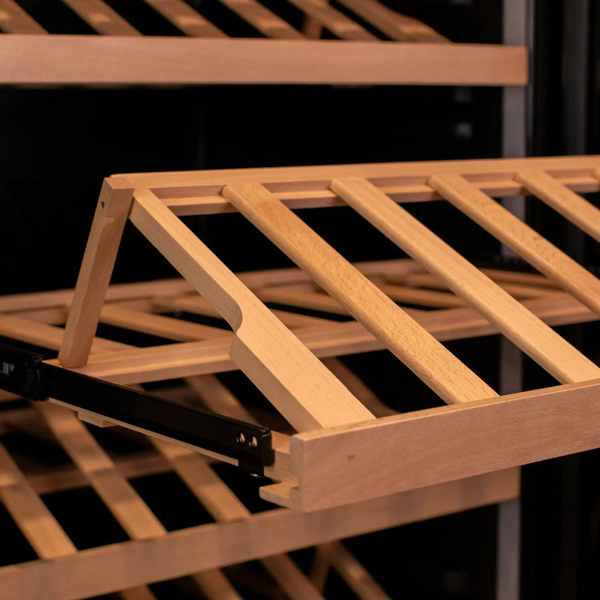 Allavino 496 Bottle Dual Zone Black Glass Side-by-Side Wine Refrigerator with Display Shelving