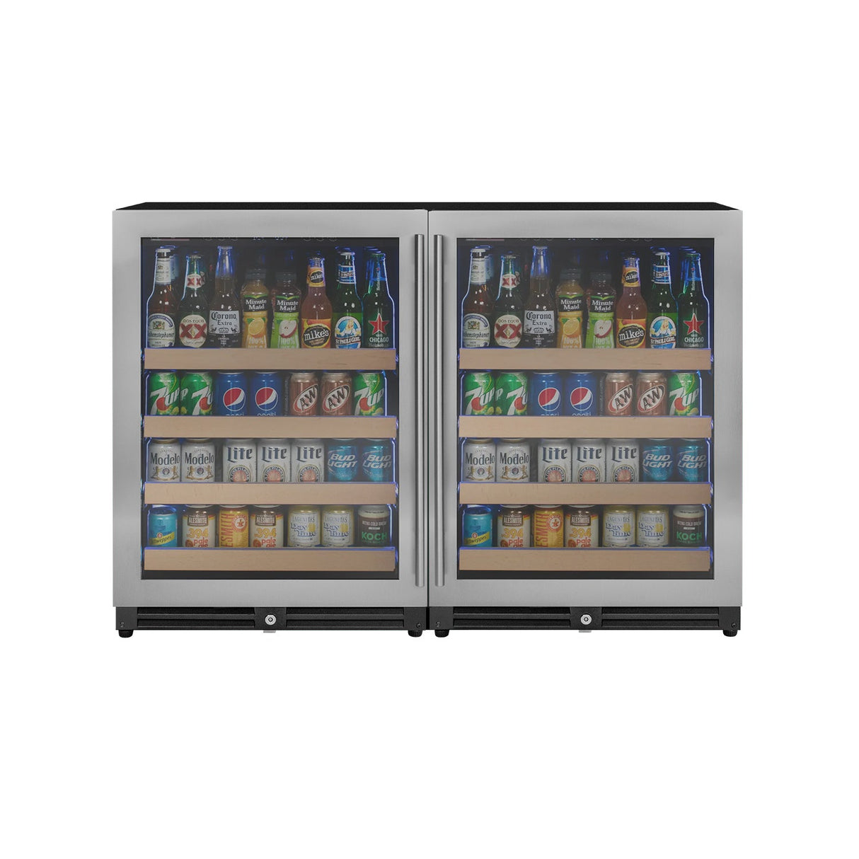 Allavino Reserva Series 46.8” Stainless Steel Side‑by‑Side Beverage Center BF 2X‑VSBC24L‑SS