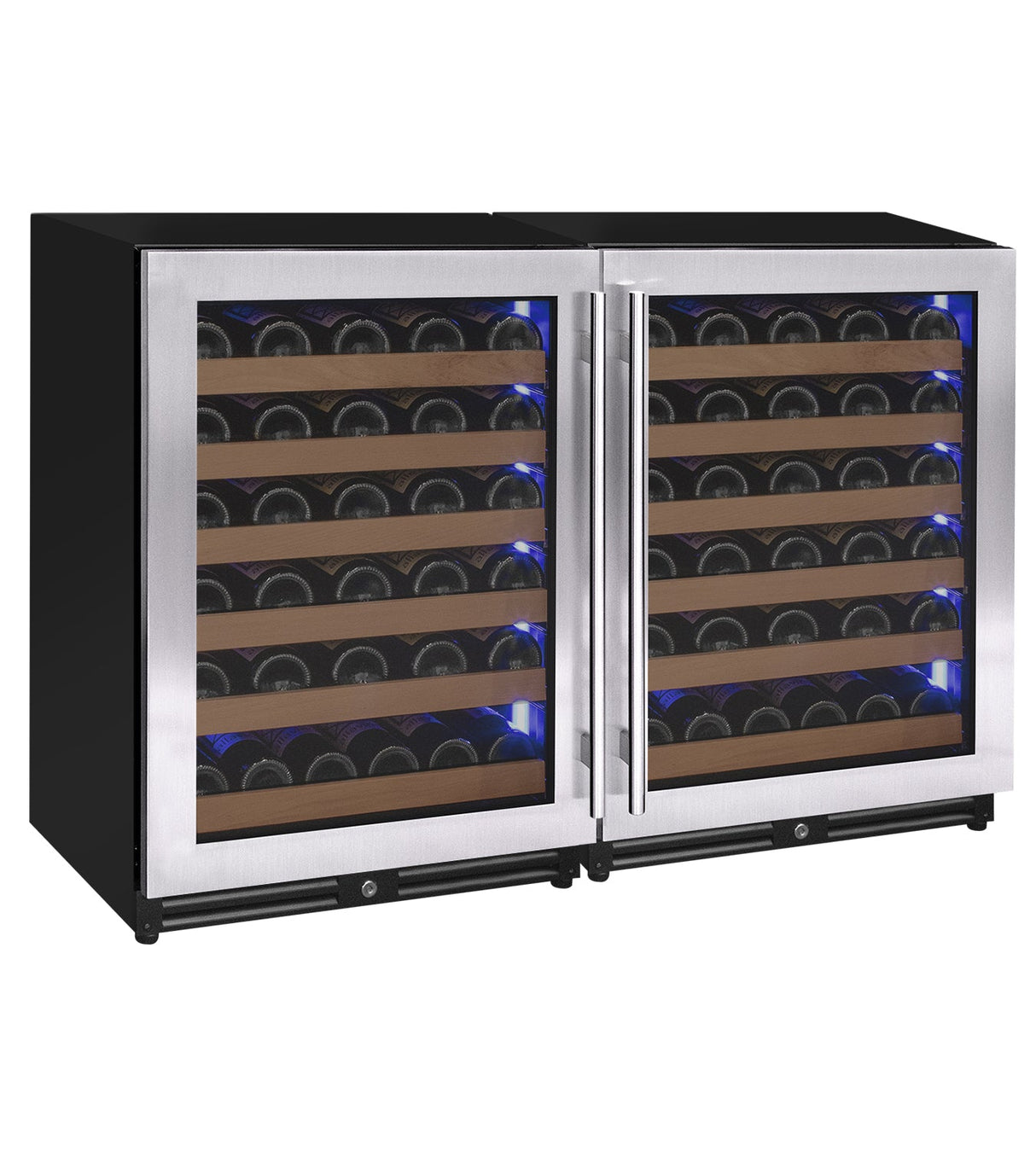 Allavino Reserva Series 102‑Bottle Dual Zone Built‑In Luxury Wine Refrigerator with Stainless Steel Doors Side‑by‑Side BF 2X‑VSW5134S‑1S