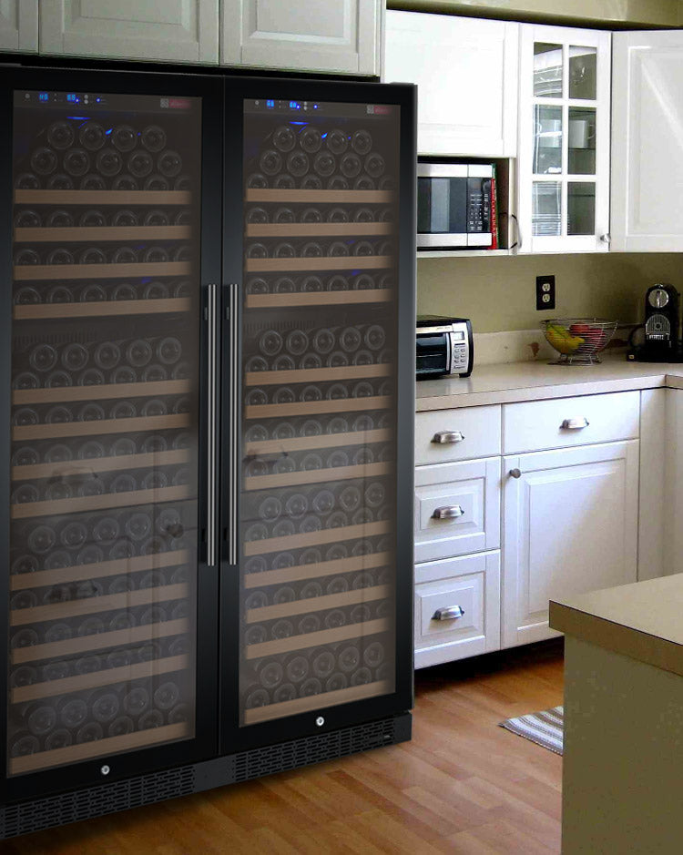 Allavino 47″ Wide FlexCount II Tru‑Vino 354 Bottle Dual Zone Black Side‑by‑Side Wine Refrigerator 2X‑VSWR177‑1B20