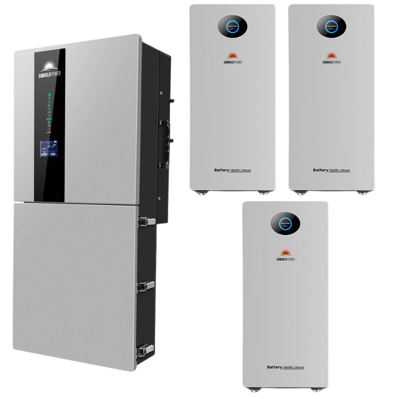 SunGoldPower 11.4kW 48V Split Phase Hybrid Solar Inverter + PowerMax 51.2V 314Ah Outdoor Energy Storage Battery