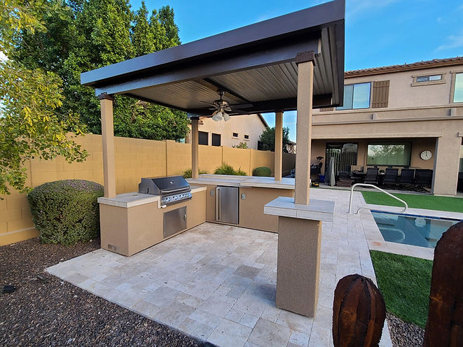 KoKoMo Grills Aruba BBQ Island with 12' x 12' Pergola Built-in BBQ Grill