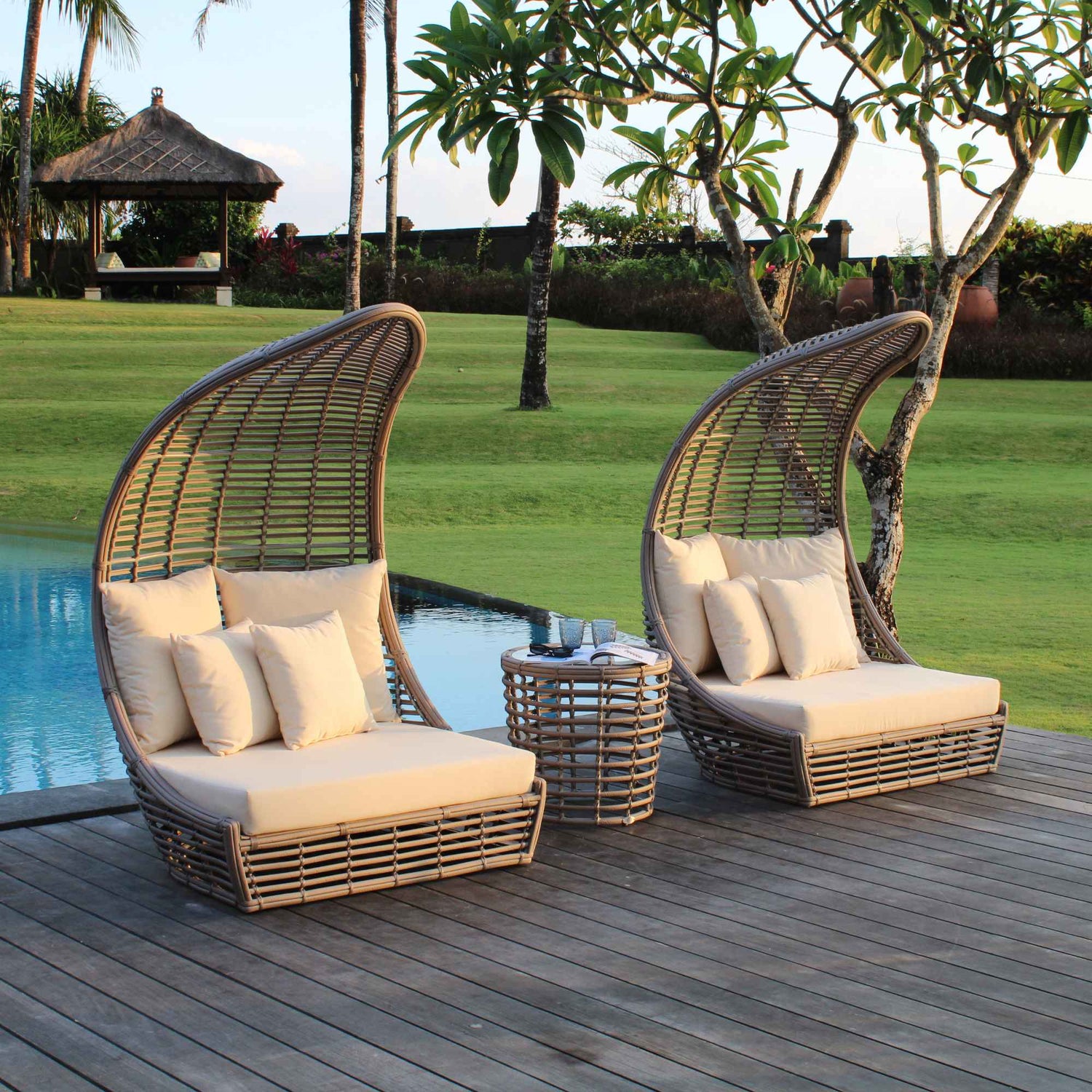 Skyline Design Troy 3-Piece Wing Chair with Sunbrella Cushions