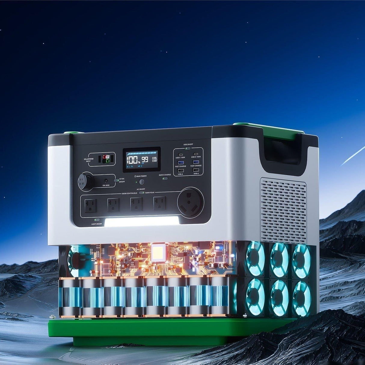 Nature’s Generator Lithium 3600 Power Station – 3600W / 3072Wh Portable Generator