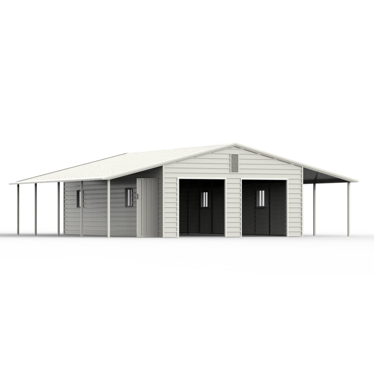 Chery Industrial 39' x 39' Vertical Steel Carport With Lean-to