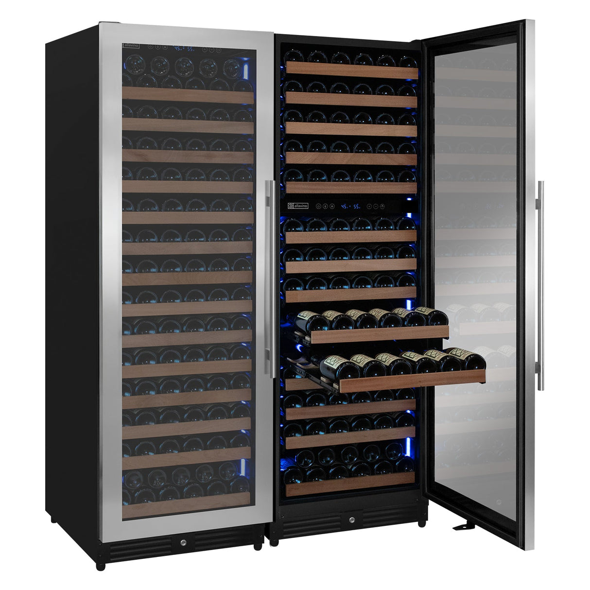 Allavino Reserva Series 317-Bottle 71" Tall Three-Zone Stainless Steel Side-by-Side Wine Refrigerator 3Z-VSW15471