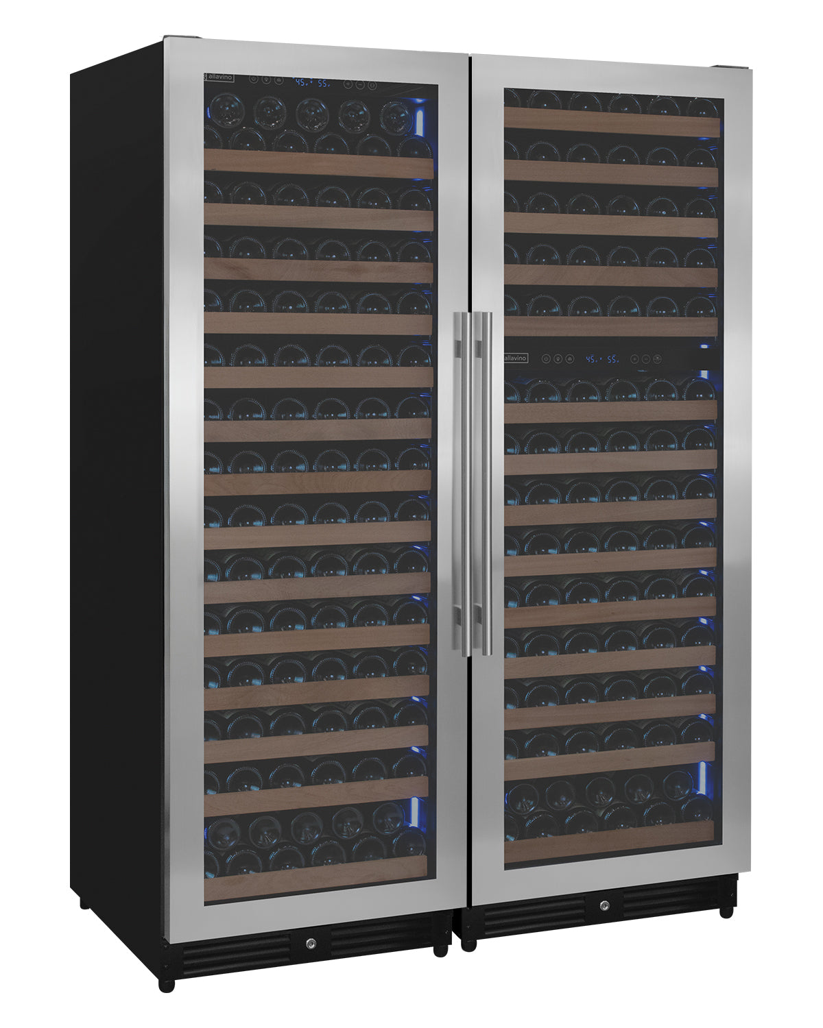 Allavino Reserva Series 317-Bottle 71" Tall Three-Zone Stainless Steel Side-by-Side Wine Refrigerator 3Z-VSW15471