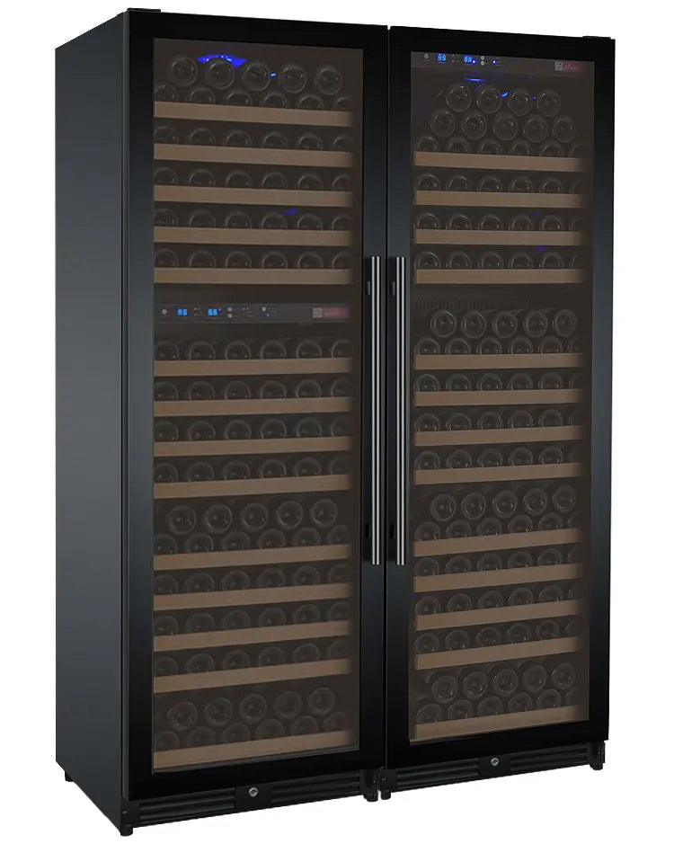 Allavino 47″ Wide FlexCount II Tru‑Vino 349 Bottle Three Zone Black Side‑by‑Side Wine Refrigerator 3Z‑VSWR7772‑B20