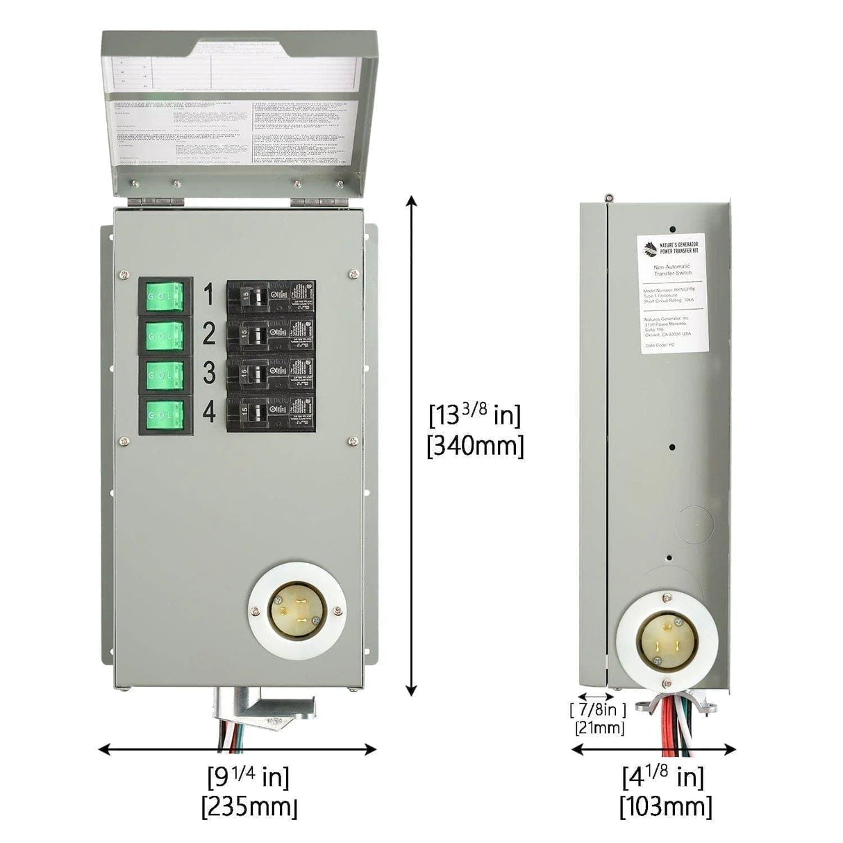 Nature's Generator 120V 15A 4-Circuit Manual Transfer Switch