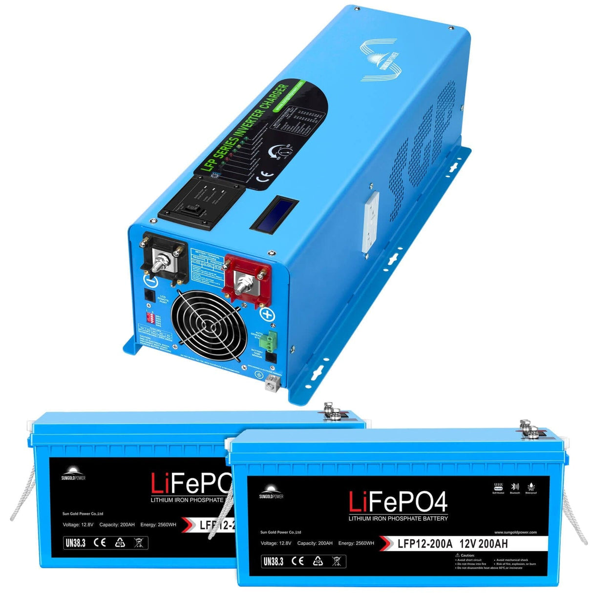 SunGoldPower 4000W Peak (12000W) DC 12V Split Phase Pure Sine Wave Inverter With Charger