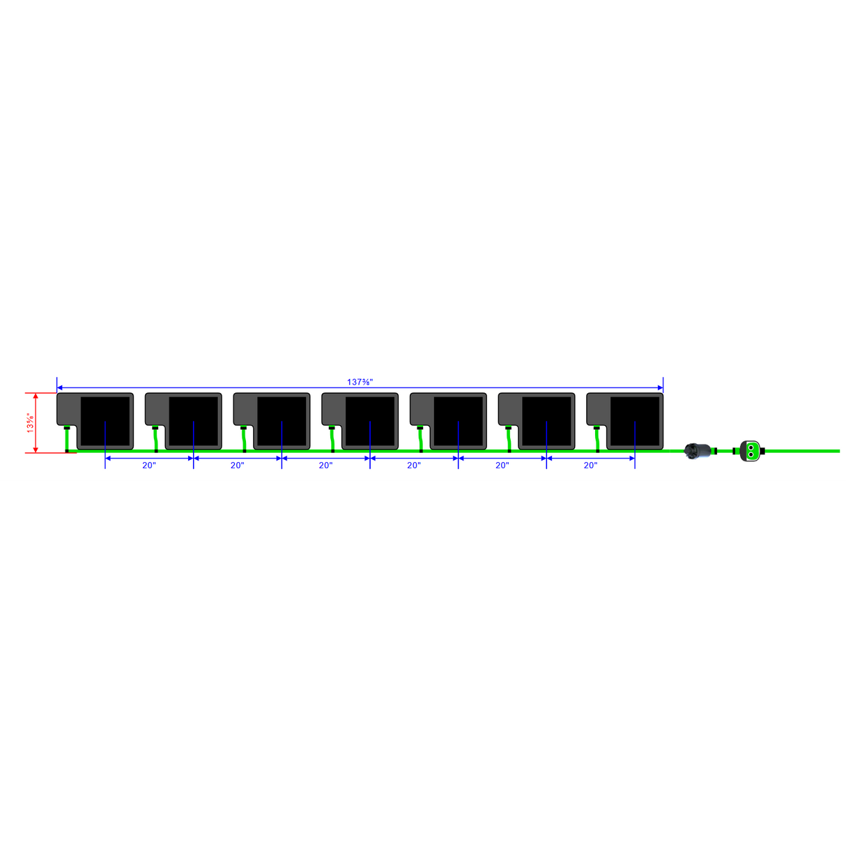 Alien Hydroponics EasyFeed 7 Pot 1 Row Kit
