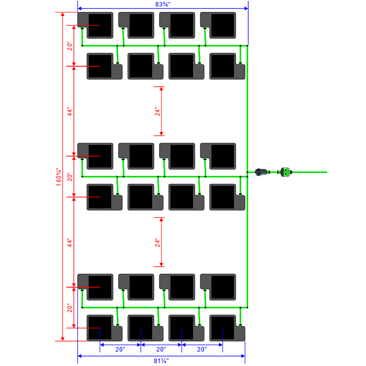 Alien Hydroponics EasyFeed 24 Pot 6 Row Kit