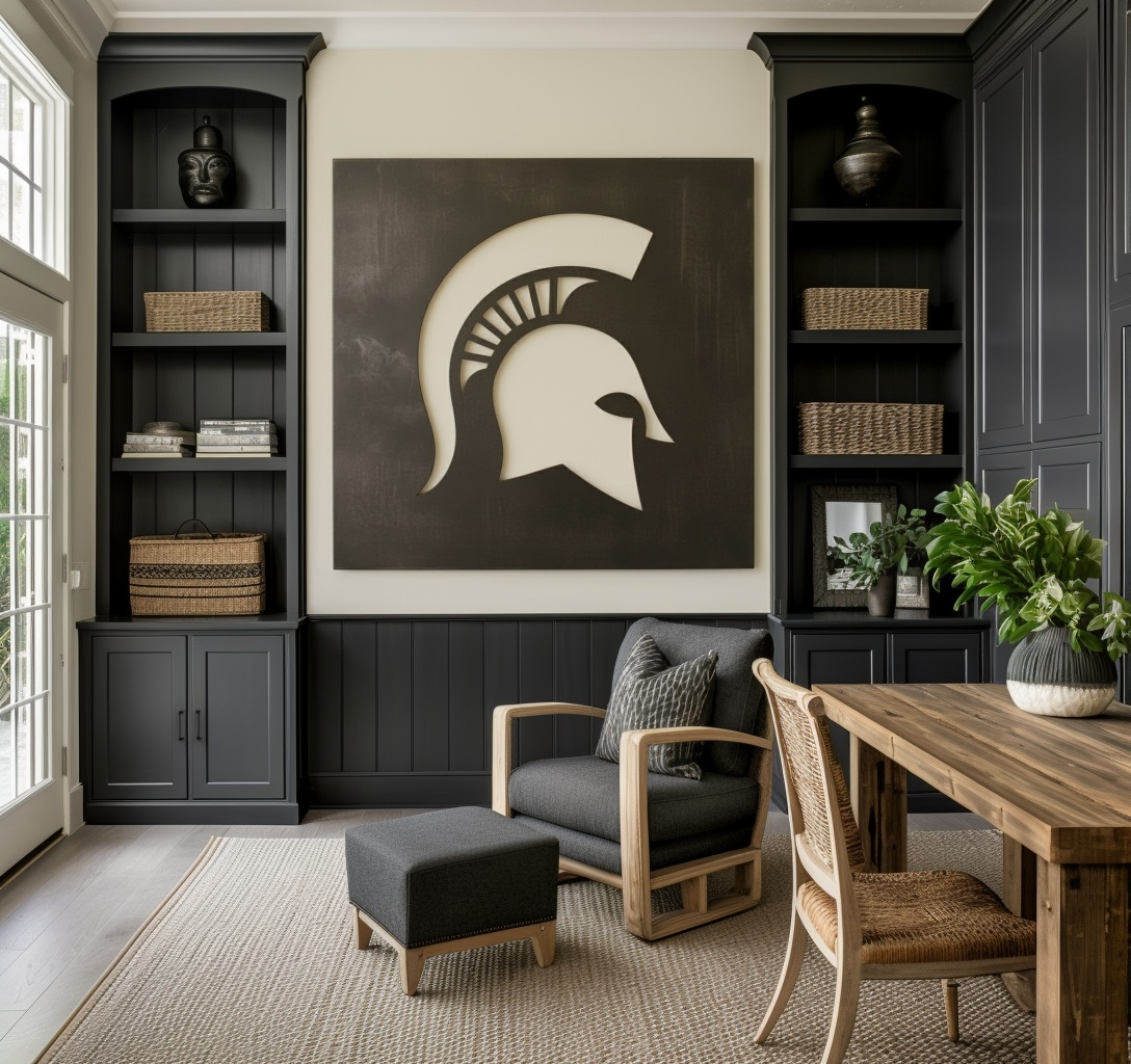 The Spartan - Metal Wall Art - Square Slate