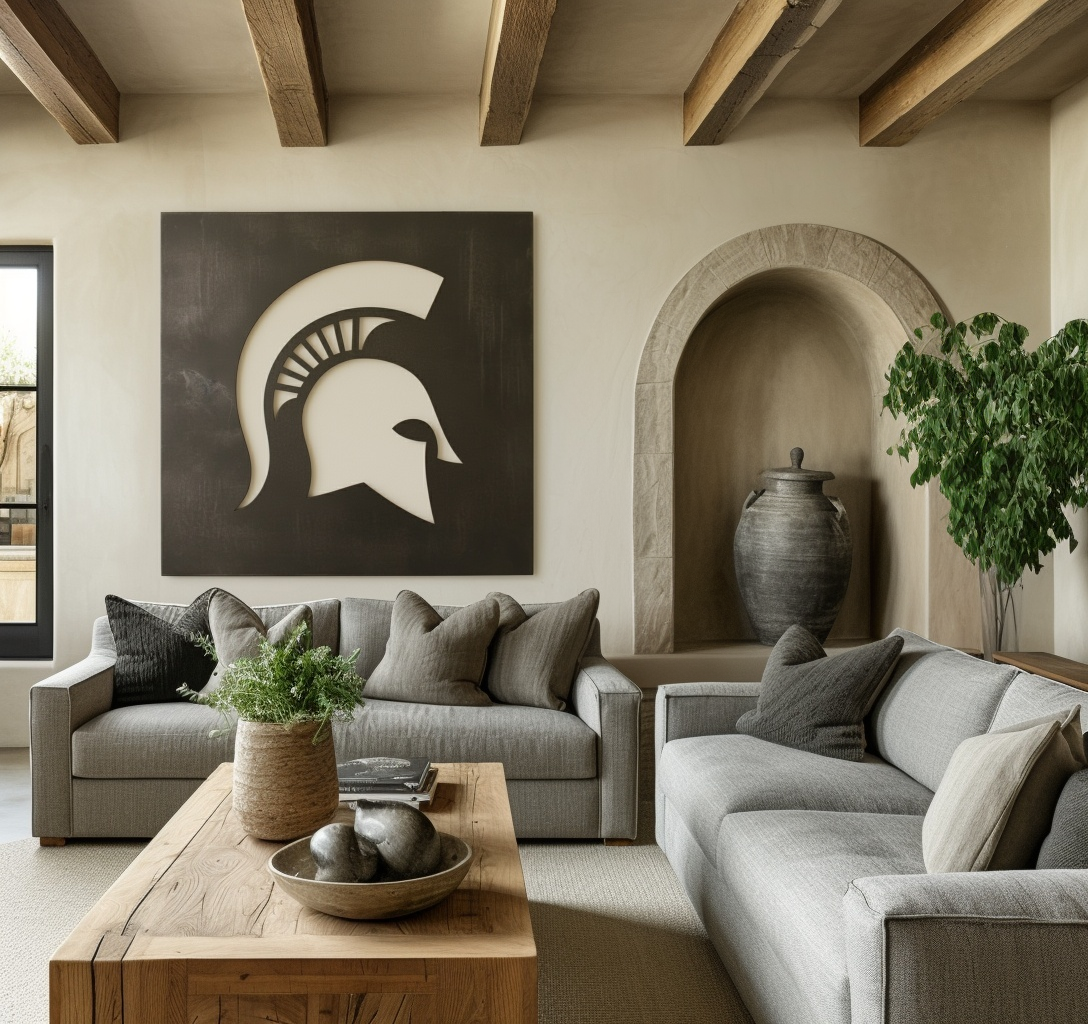 The Spartan - Metal Wall Art - Square Slate