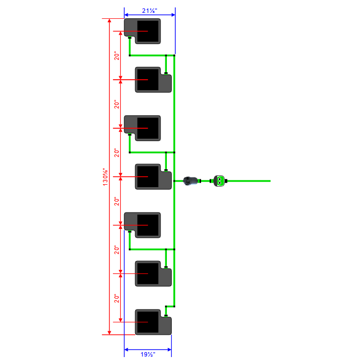 Alien Hydroponics EasyFeed 7 Pot 7 Row Kit