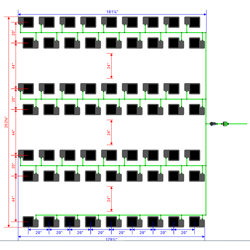 Alien Hydroponics EasyFeed 63 Pot 7 Row Kit