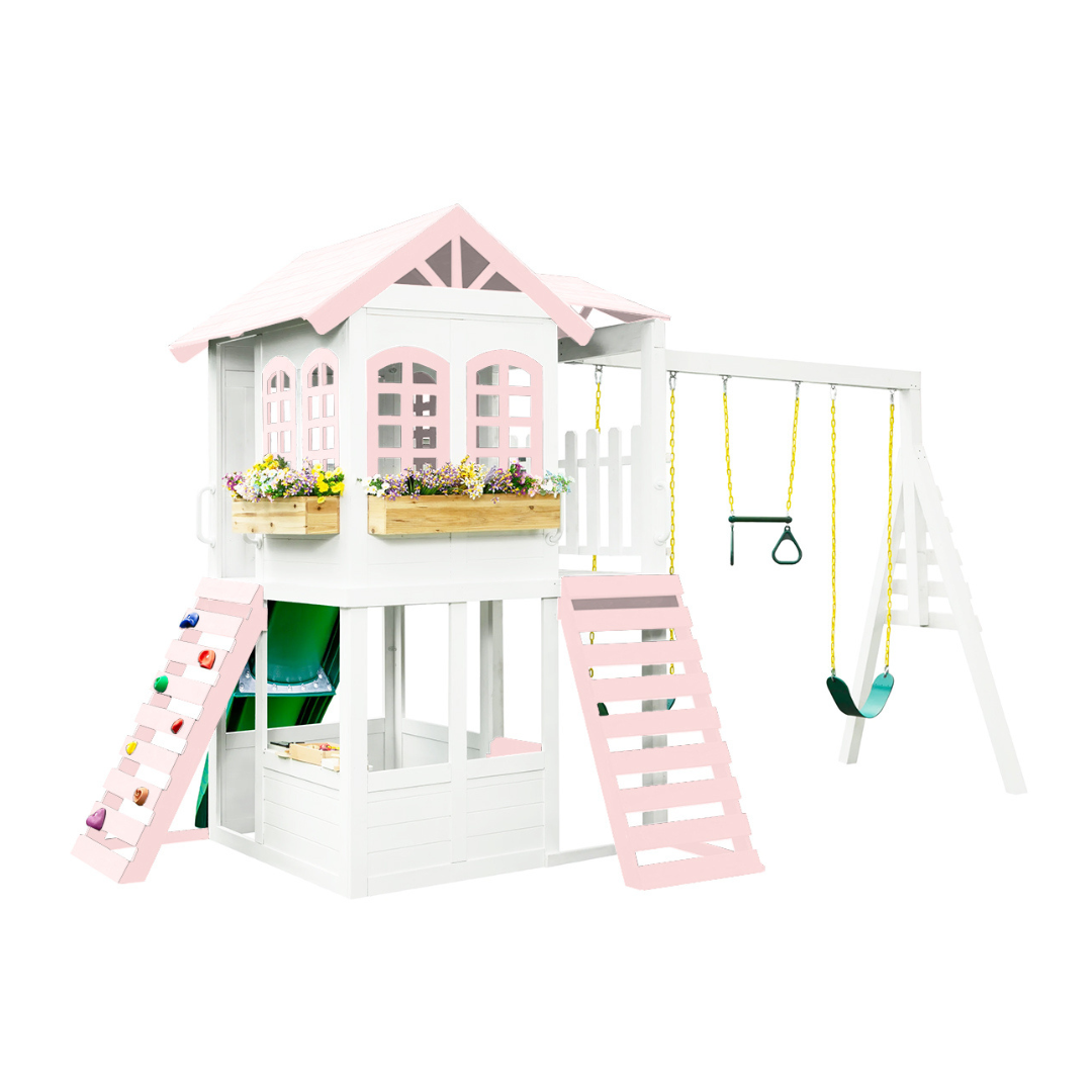 2MamaBees Reign Two Story Playhouse Custom Color